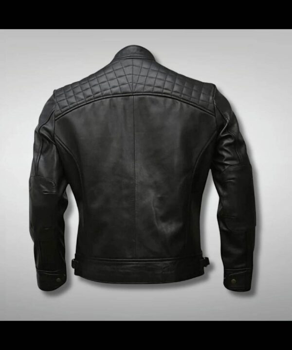 Men's Cafe Racer Black Quilted Biker Jacket