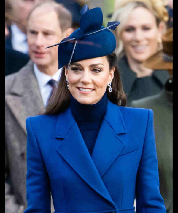 Kate Middleton Christmas Day Service Blue Coat