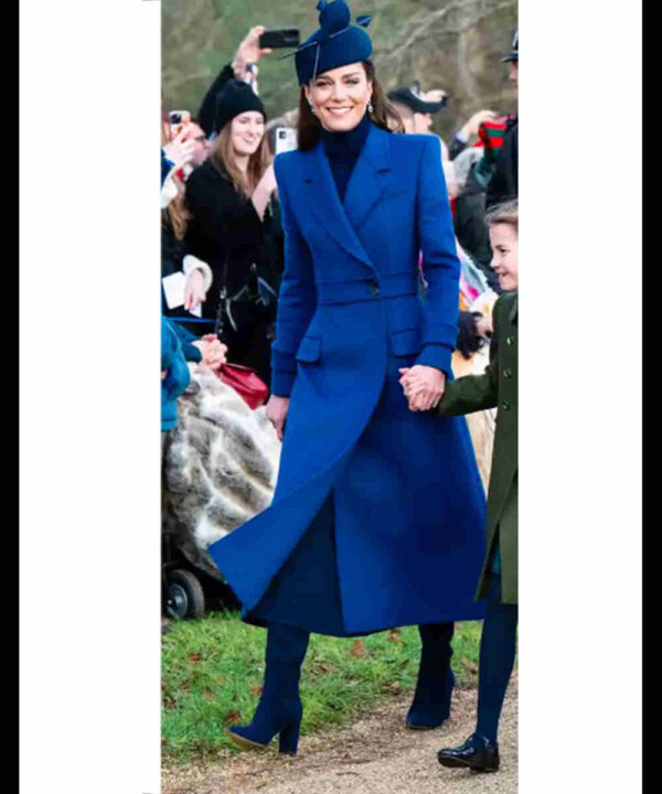 Kate Middleton Christmas Day Service Blue Coat