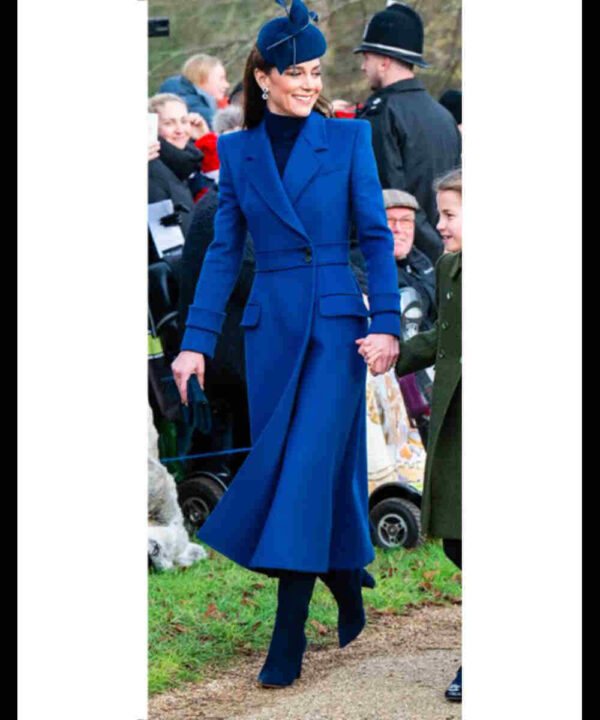 Kate Middleton Christmas Day Service Blue Coat