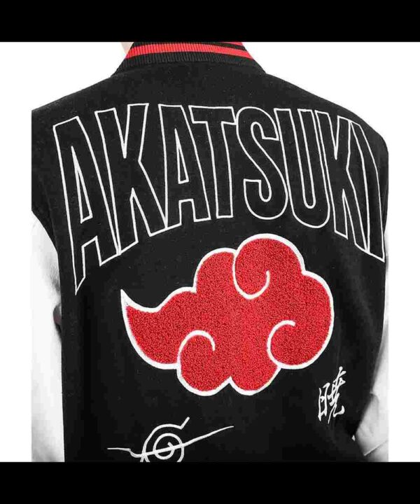 Akatsuki Black and White Varsity Jacket