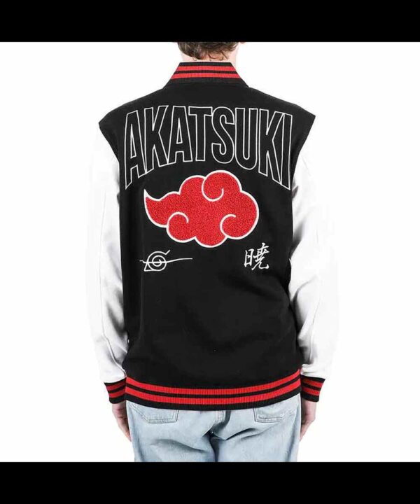 Akatsuki Black and White Varsity Jacket