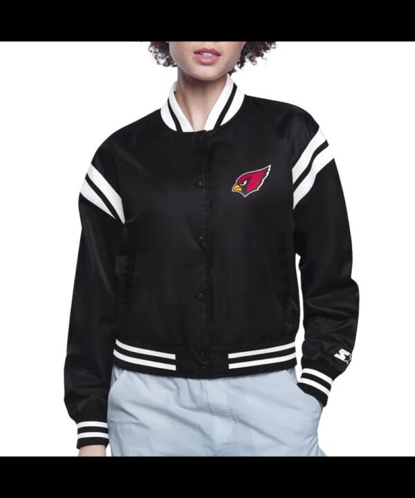 Arizona Cardinals Printed Logo Varsity Satin Jacket