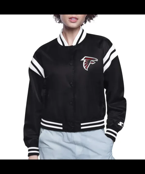 Atlanta Falcons Printed Logo Varsity Satin Jacket