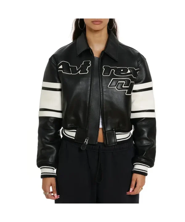 Avirex N4 Cropped Leather Jacket