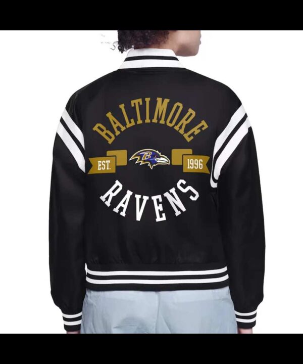 Baltimore Ravens Printed Logo Varsity Satin Jacket