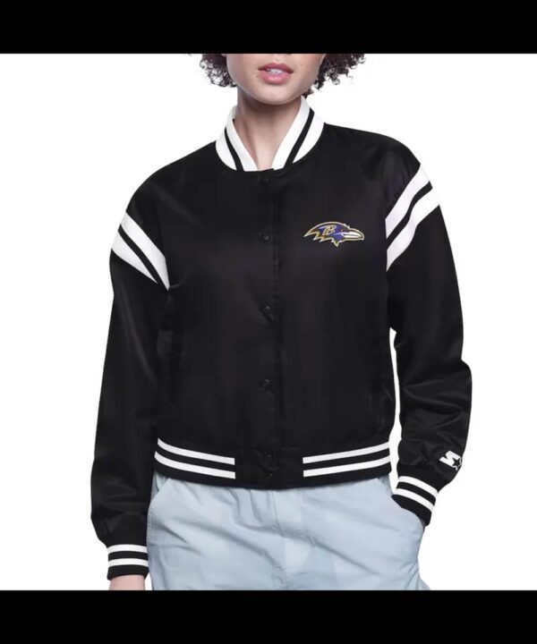 Baltimore Ravens Printed Logo Varsity Satin Jacket