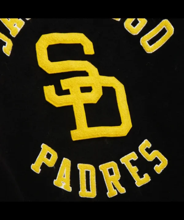 San Diego Padres Black Out Vintage Logo Varsity Jacket