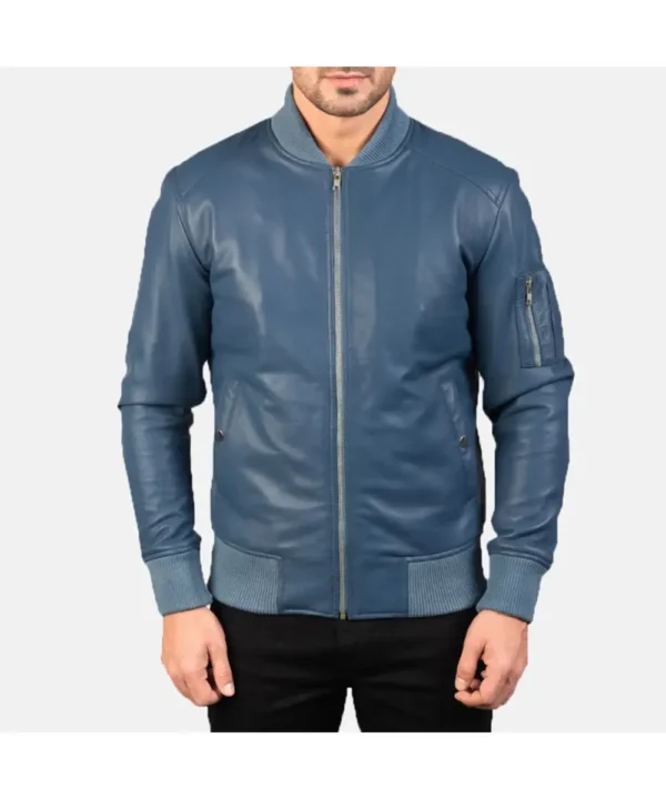 Bomber Black Leather MA-1 Jacket