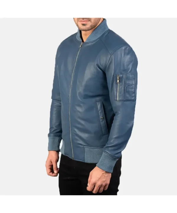 Bomber Black Leather MA-1 Jacket