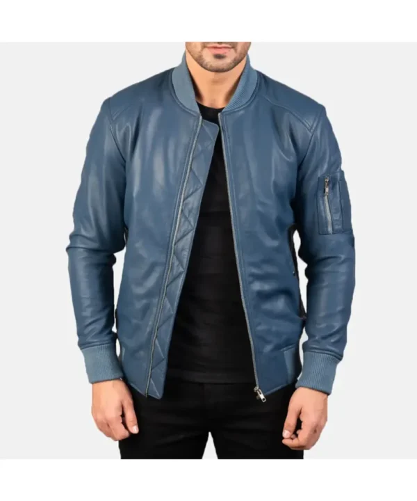 Bomber Black Leather MA-1 Jacket