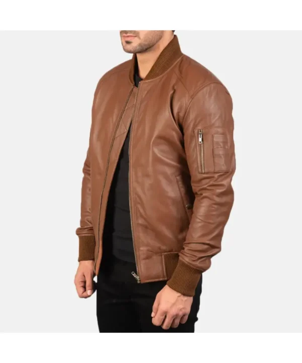 Bomber Black Leather MA-1 Jacket