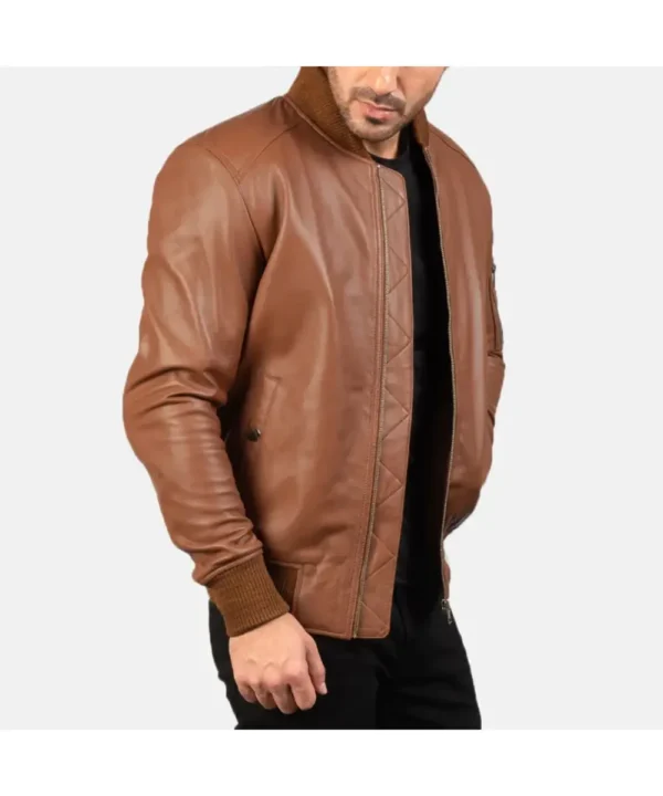 Bomber Black Leather MA-1 Jacket