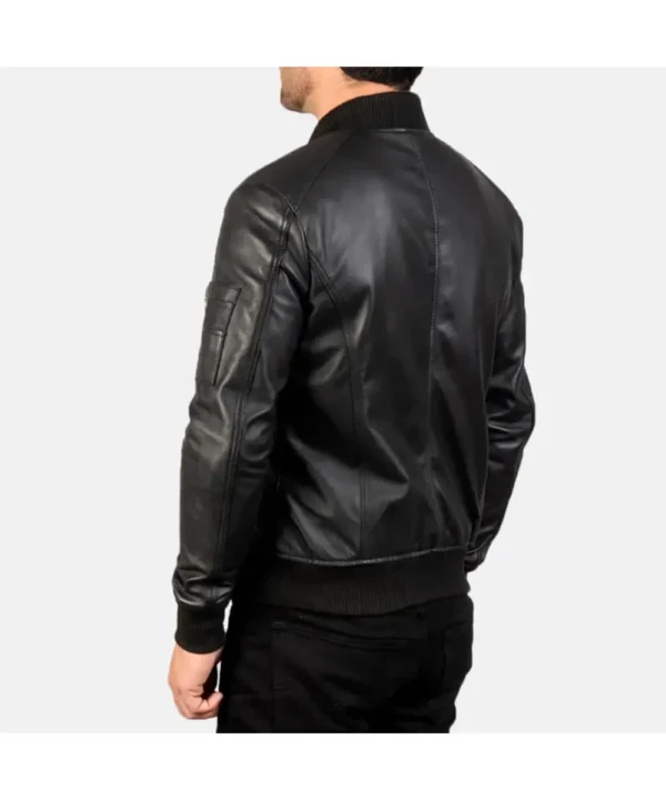 Bomber Black Leather MA-1 Jacket