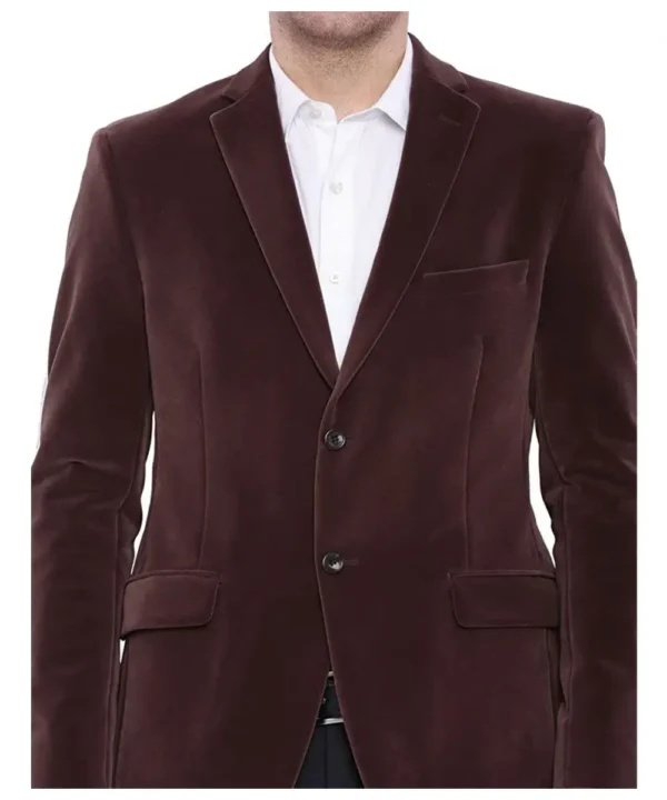 Men’s Two Button Brown Velvet Jacket