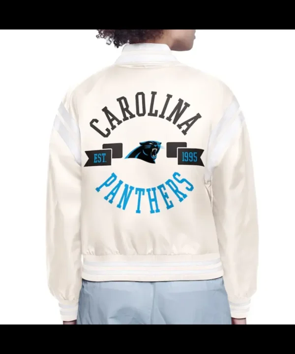 Carolina Panthers Printed Logo Varsity Satin Jacket