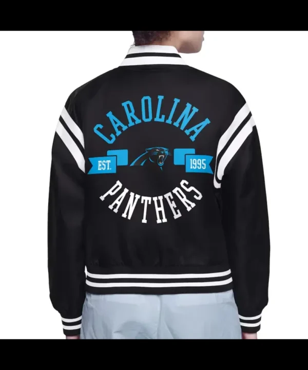 Carolina Panthers Printed Logo Varsity Satin Jacket