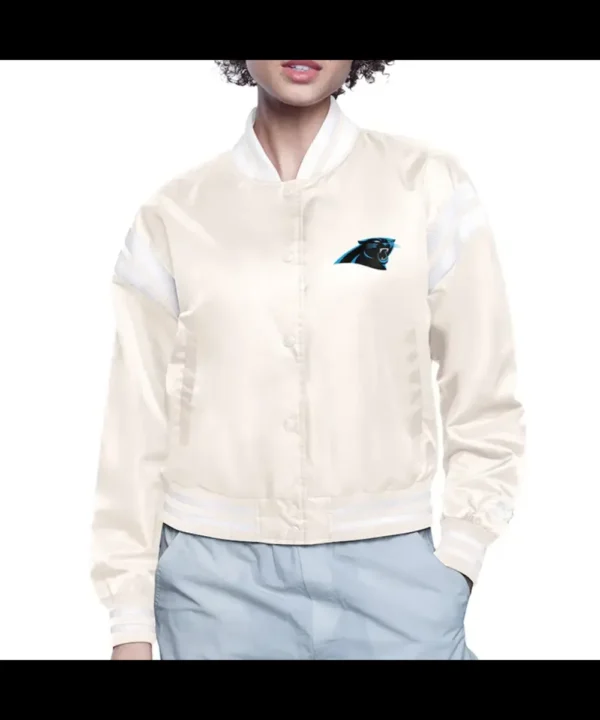 Carolina Panthers Printed Logo Varsity Satin Jacket