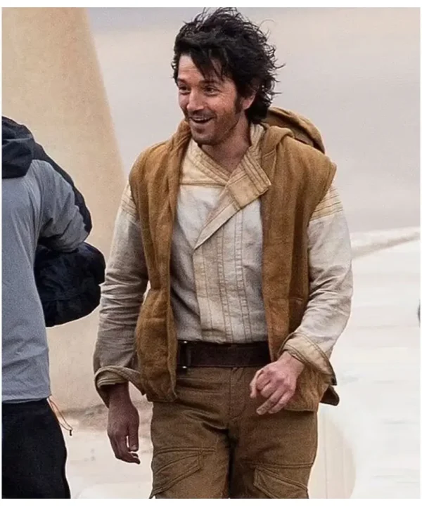 Diego Luna Andor Brown Hooded Vest