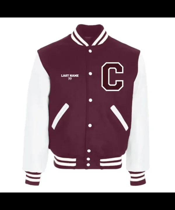 Chelmsford Lions Maroon and White Varsity Jacket