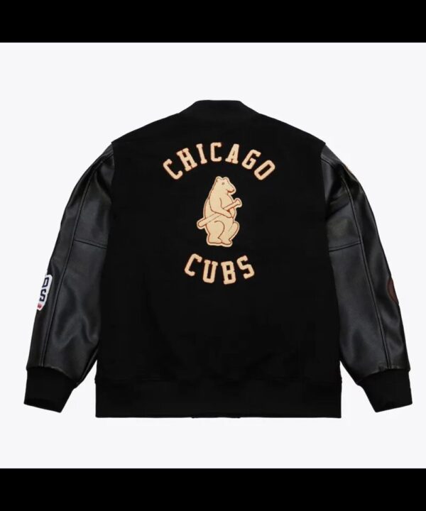 Chicago Cubs Black Out Vintage Logo Varsity Jacket