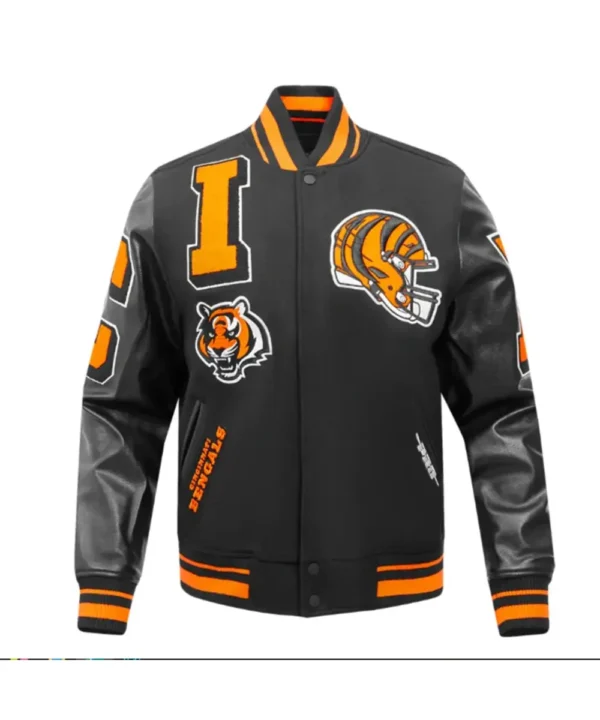 Cincinnati Bengals Mashup Rib Varsity Wool/Leather Jacket