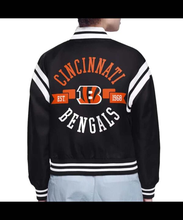 Cincinnati Bengals Printed Logo Varsity Satin Jacket