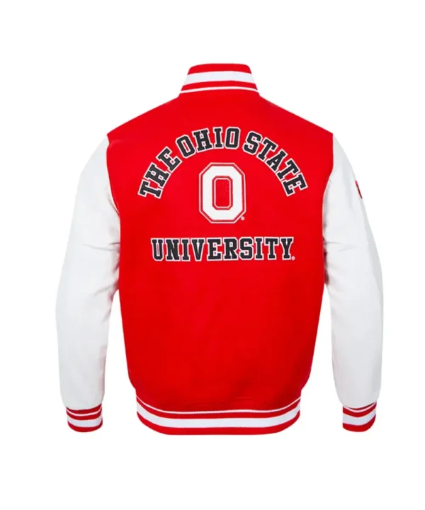 Classic Ohio State University Red and White Varsity Jacket