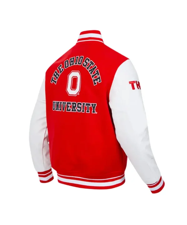 Classic Ohio State University Red and White Varsity Jacket