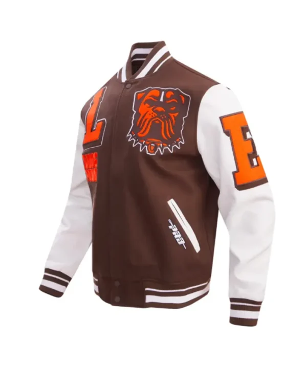 Cleveland Browns Mashup Rib Varsity Wool/Leather Jacket