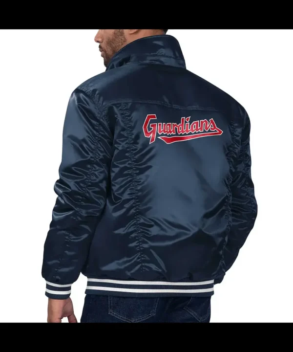 Cleveland Guardians Navy Silver Tab Trucker Jacket