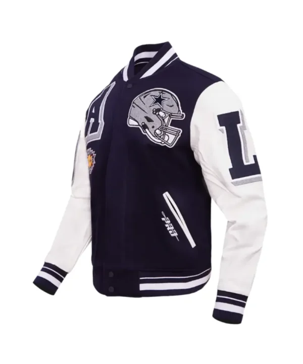 Dallas Cowboys Mashup Rib Varsity Wool/Leather Jacket