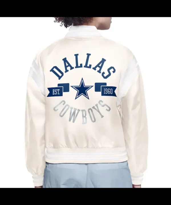 Dallas Cowboys Printed Logo Varsity Satin Jacket