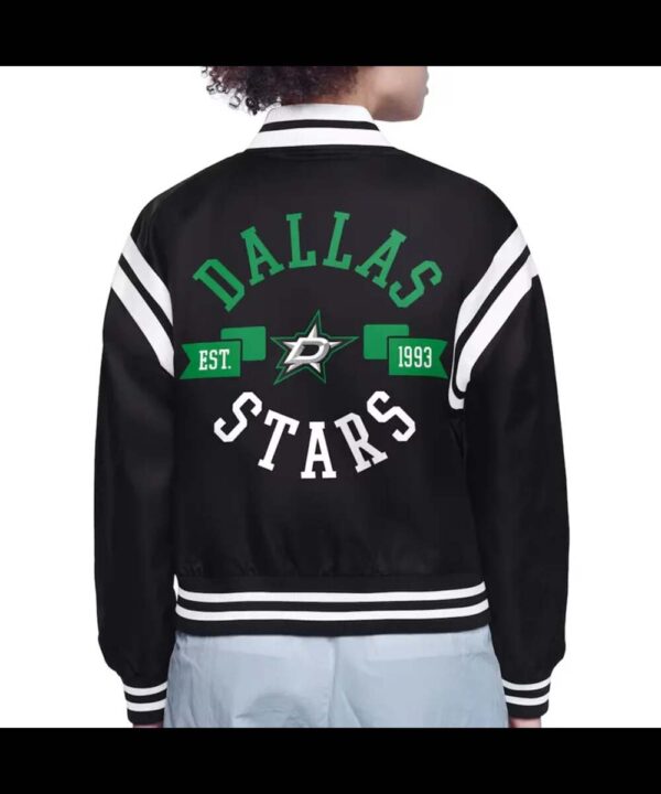 Dallas Stars Printed Logo Varsity Satin Jacket