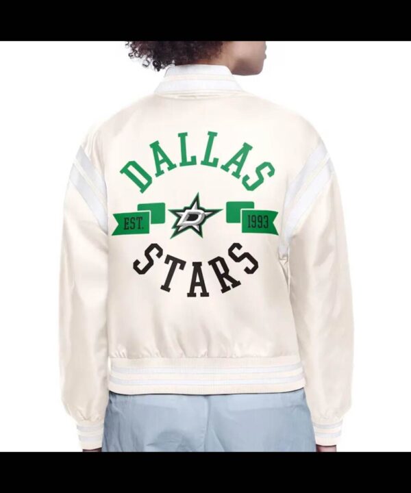 Dallas Stars Printed Logo Varsity Satin Jacket