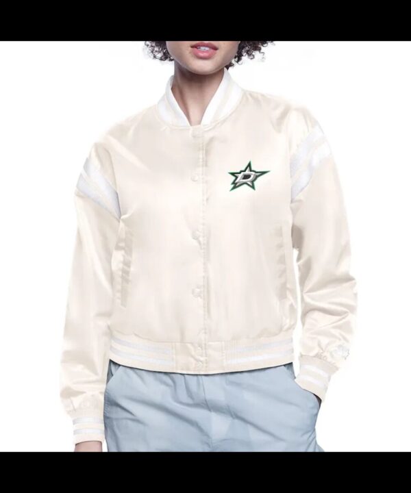 Dallas Stars Printed Logo Varsity Satin Jacket