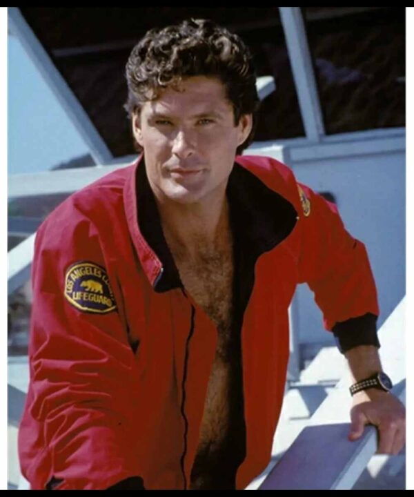 Baywatch David Hasselhoff Red Bomber Jacket