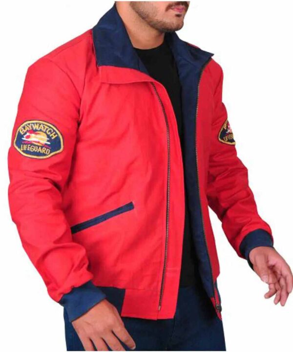 Baywatch David Hasselhoff Red Bomber Jacket