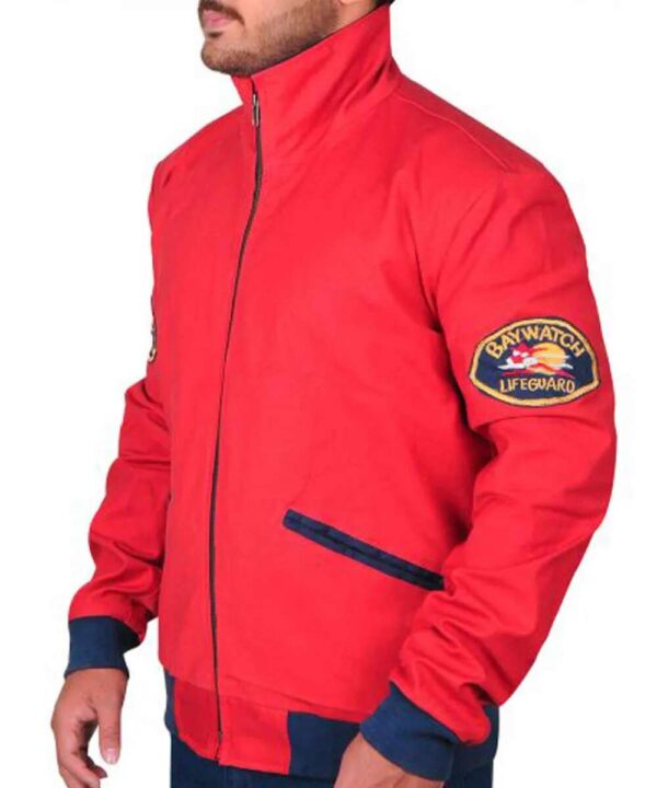 Baywatch David Hasselhoff Red Bomber Jacket