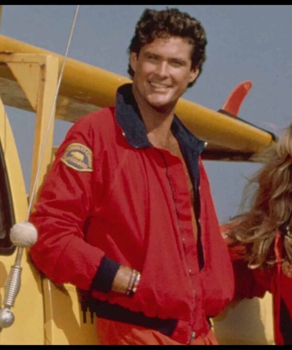 Baywatch David Hasselhoff Red Bomber Jacket