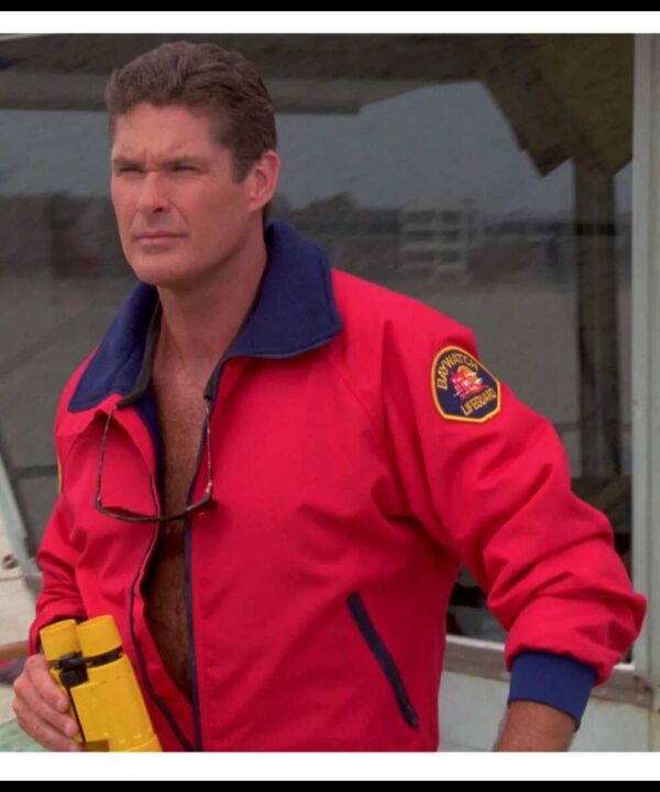 Baywatch David Hasselhoff Red Bomber Jacket