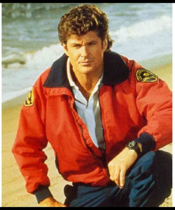 Baywatch David Hasselhoff Red Bomber Jacket