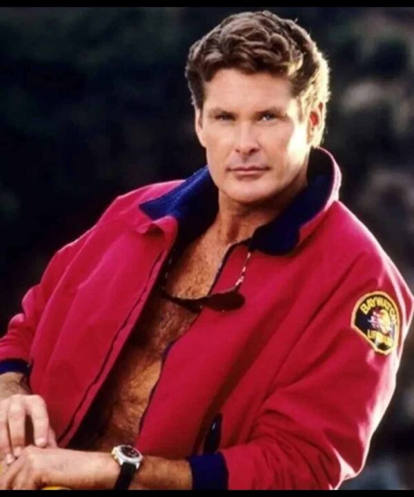 Baywatch David Hasselhoff Red Bomber Jacket