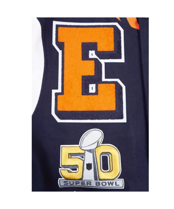 Denver Broncos Mashup Rib Varsity Wool/Leather Jacket