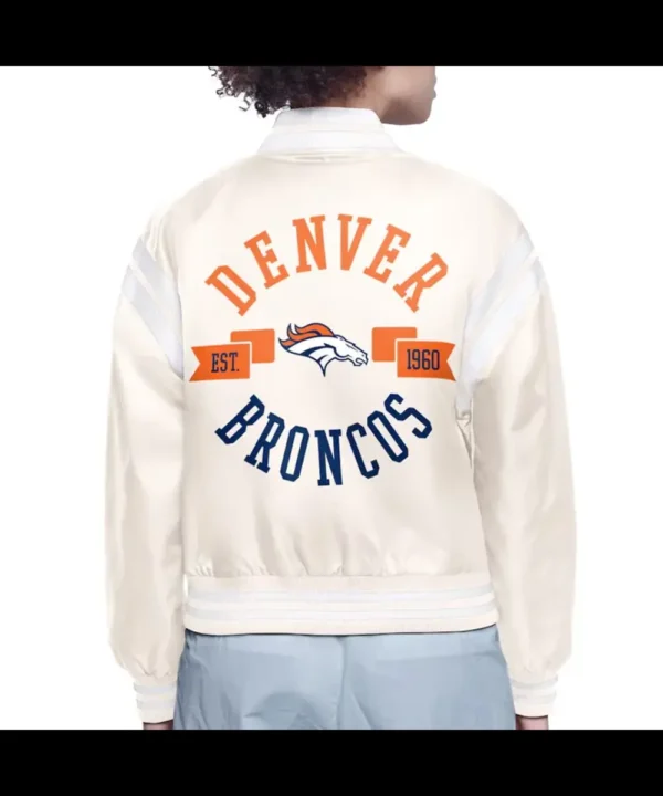 Denver Broncos Printed Logo Varsity Satin Jacket