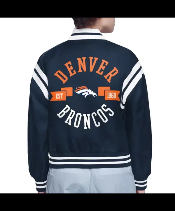 Denver Broncos Printed Logo Varsity Satin Jacket