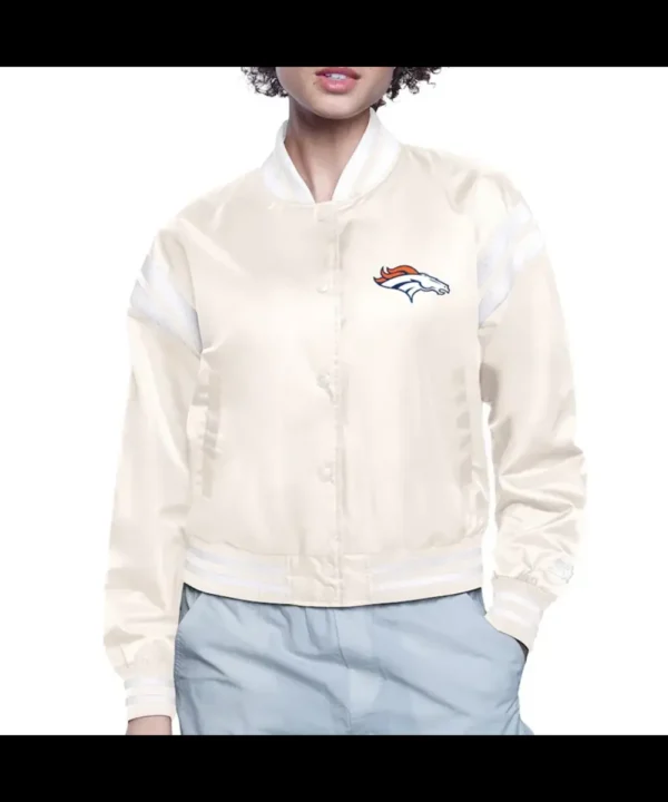 Denver Broncos Printed Logo Varsity Satin Jacket