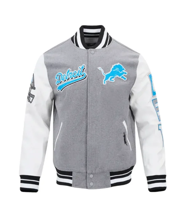 Script Tail Detroit Lions Classic Rib Varsity Jacket