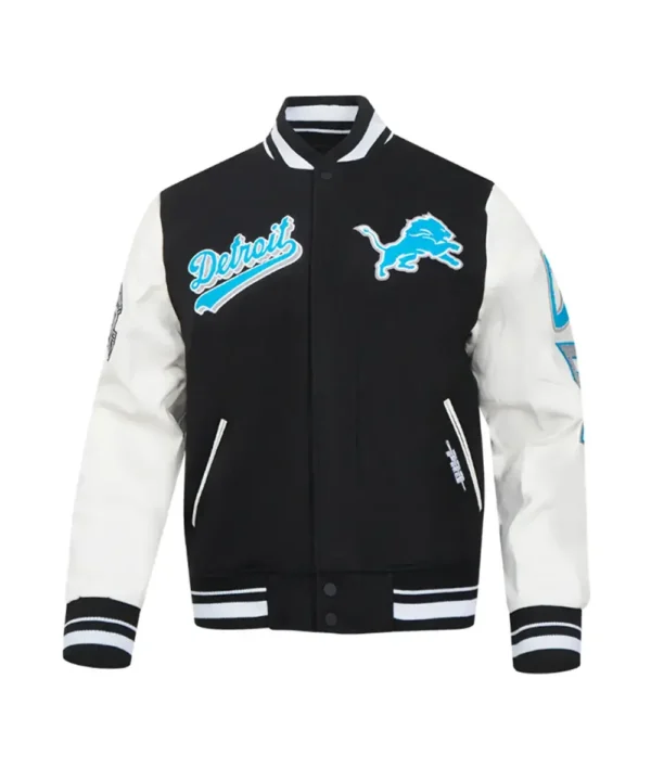 Script Tail Detroit Lions Classic Rib Varsity Jacket