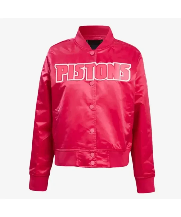 Detroit Pistons Triple Pink Satin Jacket